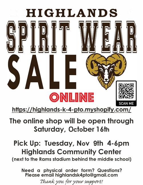 Spirit Sale Flyer